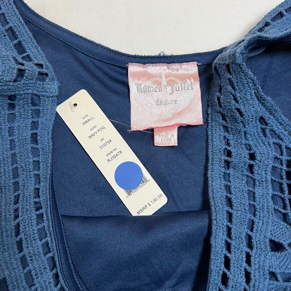 Romeo & Juliet Couture Sleeveless Crochet Mini Dress Size S NEW Party Old Money - Picture 5 of 9